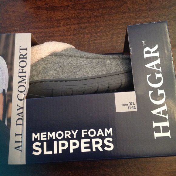 Haggar Men's Felt(Polyester) Gray Clog Slippers Size: XL(11-12) New in Box - Picture 3 of 6